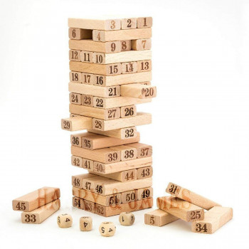 54-Piece Wooden Domino Toys...