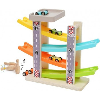 Wooden Racing Car With Ramp Set