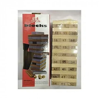 54-Piece Wooden Blocks Playset
