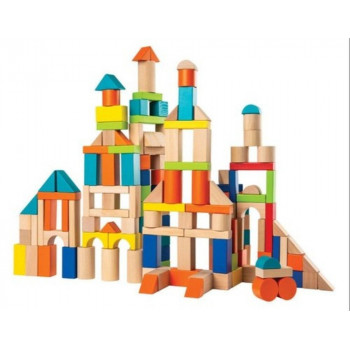 Wooden Toy Blocks in a Tub,...