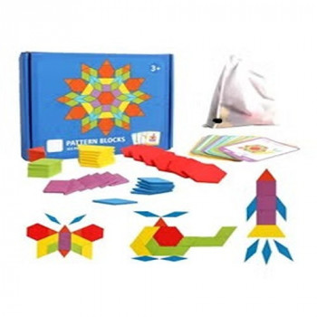 Wooden Pattern Block Puzzle...