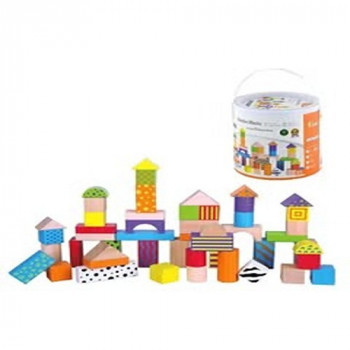 50-Piece Wooden Block Set...