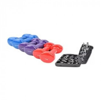 Set Of 6 Vinyl Dumbbell Set...