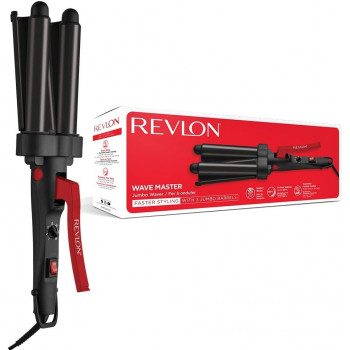 Revlon Wave Master Jumbo Waver (Three-Prong Jumbo Barrels, Tourmaline Ceramic Coating, 30 Heat Settings Up to 190°C) RVIR3056UKE