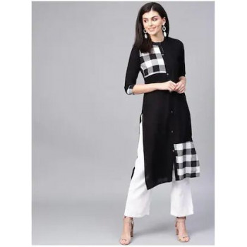 KSUT Women Black Checkered...