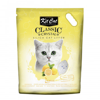 Kit Cat Classic Crystal Cat Litter Lemon, (5 L) (Pack of 10)