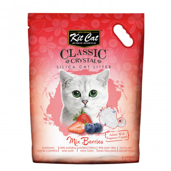 Kit Cat Classic Crystal Cat Litter Mix Berries, (5 L) (Pack of 10)