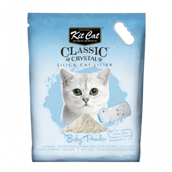 Kit Cat Classic Crystal Cat Litter Baby Powder, (5 L) (Pack of 10)
