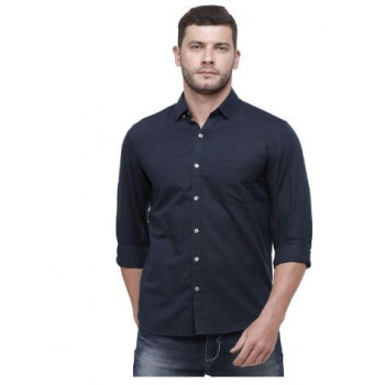 Navy Blue Solid Regular Fit...